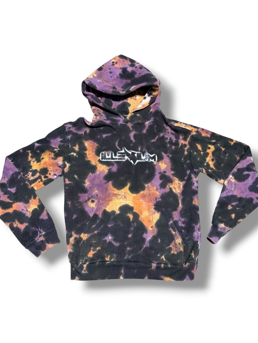 ILLENIUM Tie Dye Hoodie Size Small Phoenix Black Purple Orange EDM DJ